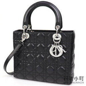 Christian Dior Lady Classic Handbag Cannage Stitch Black Lambskin shoulder bag